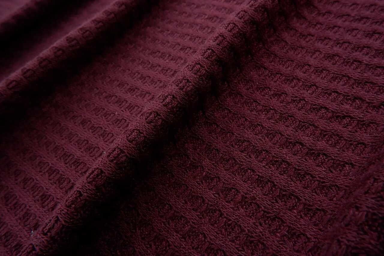1 Yard Waffle Solid Knit Fabric Soft Stretch Textured Material 58/60" Wide